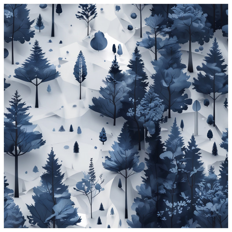 Blue Forest Landscape Duvet Covers, Lit simple