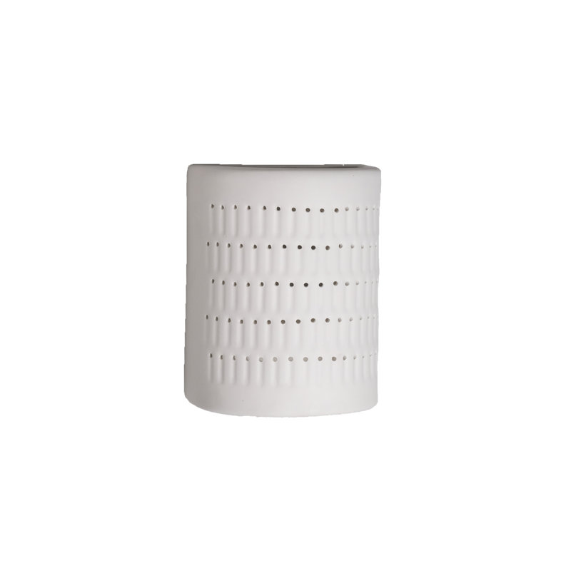 Carely Ceramic Outdoor Wall Light, LED Bulb Included, White, 10" H x 8" W x 5" D, 1-Pack