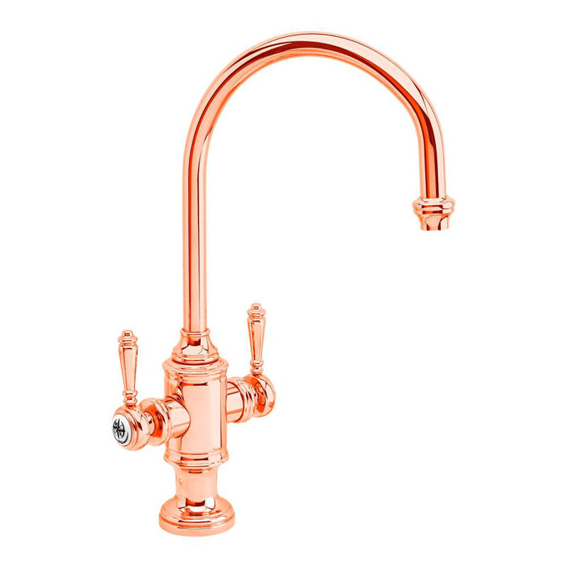 Hampton Two Handle Kitchen Faucet, Polished Copper
