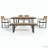 6-Piece Outdoor Dining Set, Acacia Wood, 1 Table with 4 Chairs & 1 Bench for 6-7 Person, Comfortable Cushions on Chairs, Adjustable Feet, for Patio, Garden, Backyard Dining-1149145759
