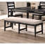 Ensemble de table de salle à manger 6 pièces de couleur noire et 4 chaises d'appoint 1 banc et coussins rembourrés en tissu Mobilier de salle à manger en bois massif
