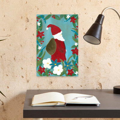 «Whimsical Christmas Santa», impression d'art mural abstrait fantaisiste traditionnel