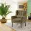 Fauteuil d'appoint en chenille vert olive rembourré Chenille