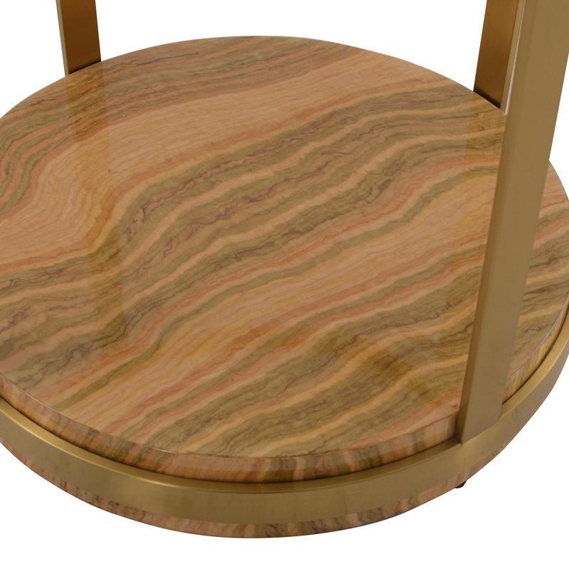 Gelston Glass Top End Table, Gold