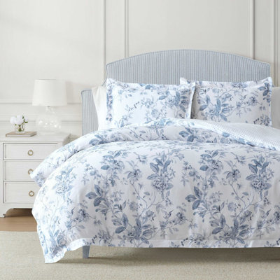 Ensemble d'édredon réversible en coton Martha Stewart Songbird