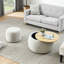 Repose-pieds rond avec rangement, fonction 2 en 1, table de bout et repose-pieds, avec petit siège, gris clair (25 po x 25 po x 14,7 po)-129933634