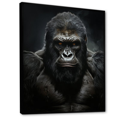 Impression sur toile encadrée sur toile "Gorilla majestic III" en noir et blanc