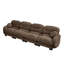 Canapé modulaire confortable en chenille plissé 4 places avec siège ergonomique en mousse haute densité, accoudoirs arrondis arrondis et 2 coussins décoratifs-867146462