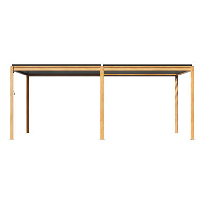 Pergola d'extérieur en aluminium à persiennes 10 pi x 20 pi avec toit ajustable, structure en aluminium, système de drainage efficace pour patio, terrasse, jardin