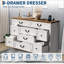 Meuble télé avec 9 tiroirs, grande armoire de rangement, commode longue avec prise de courant, commode large pour chambre à coucher, salon-500098784