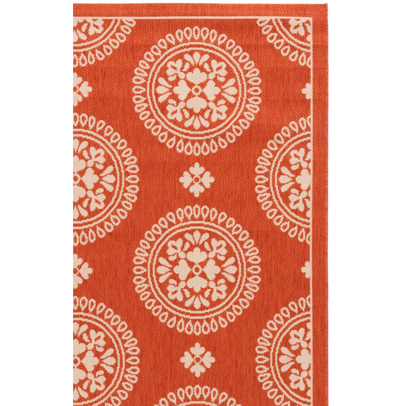 Brecht Floral Terracotta Indoor / Outdoor Area Indoor/Outdoor Area Rug, Rectangle 2'7" x 5'