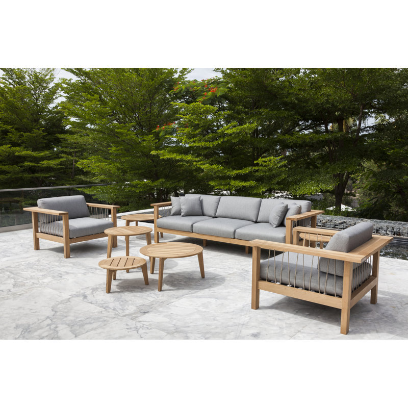 Attol Outdoor Round Teak Coffee Table, 25.13" W x 25.13" L x  18.06" H