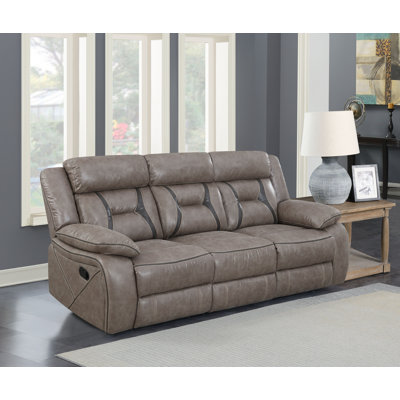 Folger 86'' Faux Leather Reclining Sofa