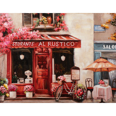 Restaurant In Red - Wrapped Canvas Painting