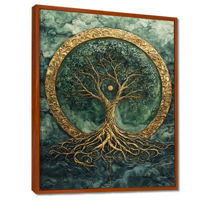 Moniet, un arbre vert de la vie dans les racines célestes - Arbre de vie, art mural