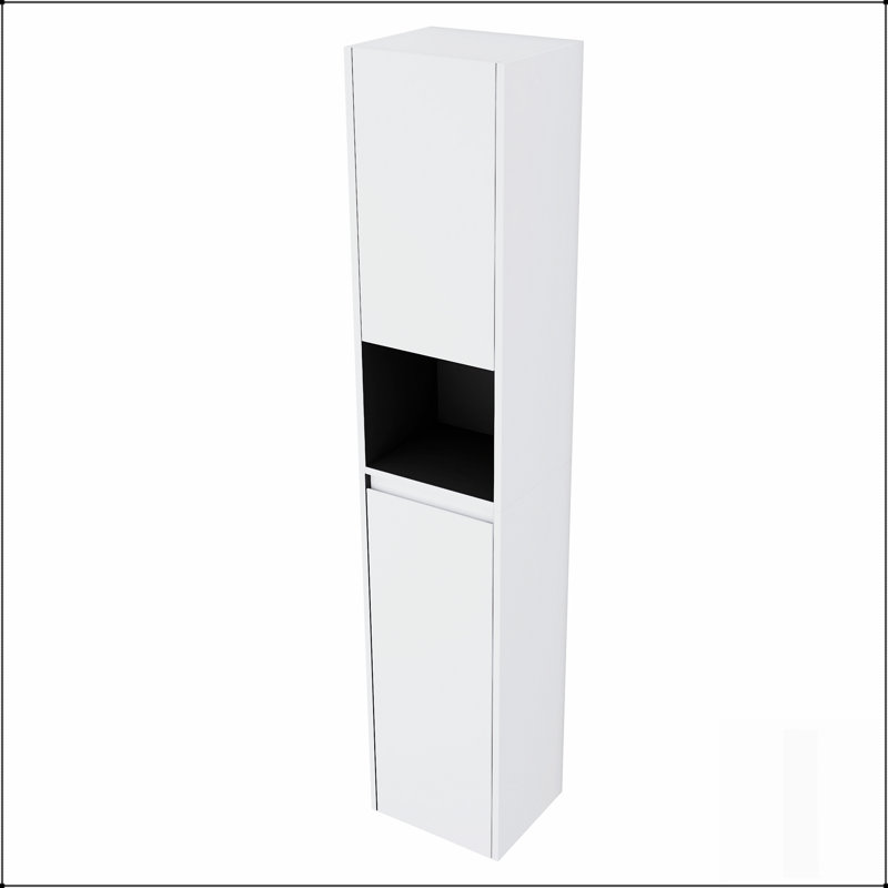 Armoire de salle de bain moderne moderne de 12 pouces avec portes à fermeture douce et fixation flottante pour un rangement élégant