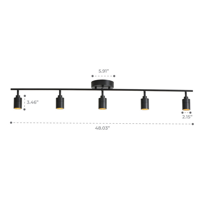 Shura Black and Gold 5-Head LED Track Light