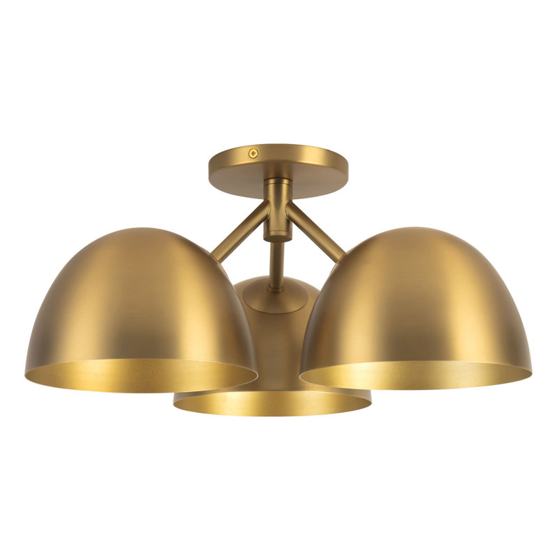Fosso 17-in Gold Semi-Flush Mount, Brushed Gold