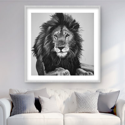 The Lion King Wildlife Print - White Framed Matted Decor