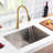 Undermount Stainless Steel Kitchen Sink 90 Degree Zero Radius with Bottom Grid and Strainer-111029432-111029439