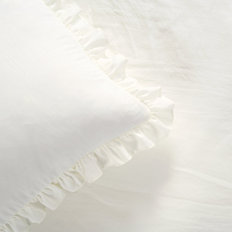 Navy Queen Ruffle Skirt Bedspread Set with Shams