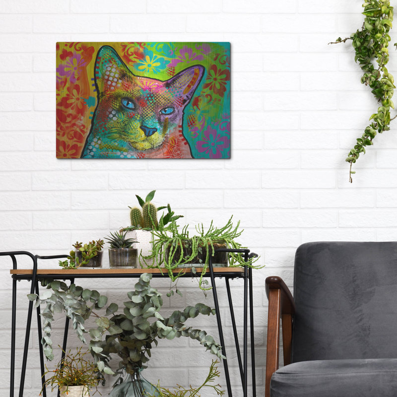 Art mural en métal Winston Porter «Blue Point Siamese» par Dean Russo, H 12 po x l 16 po