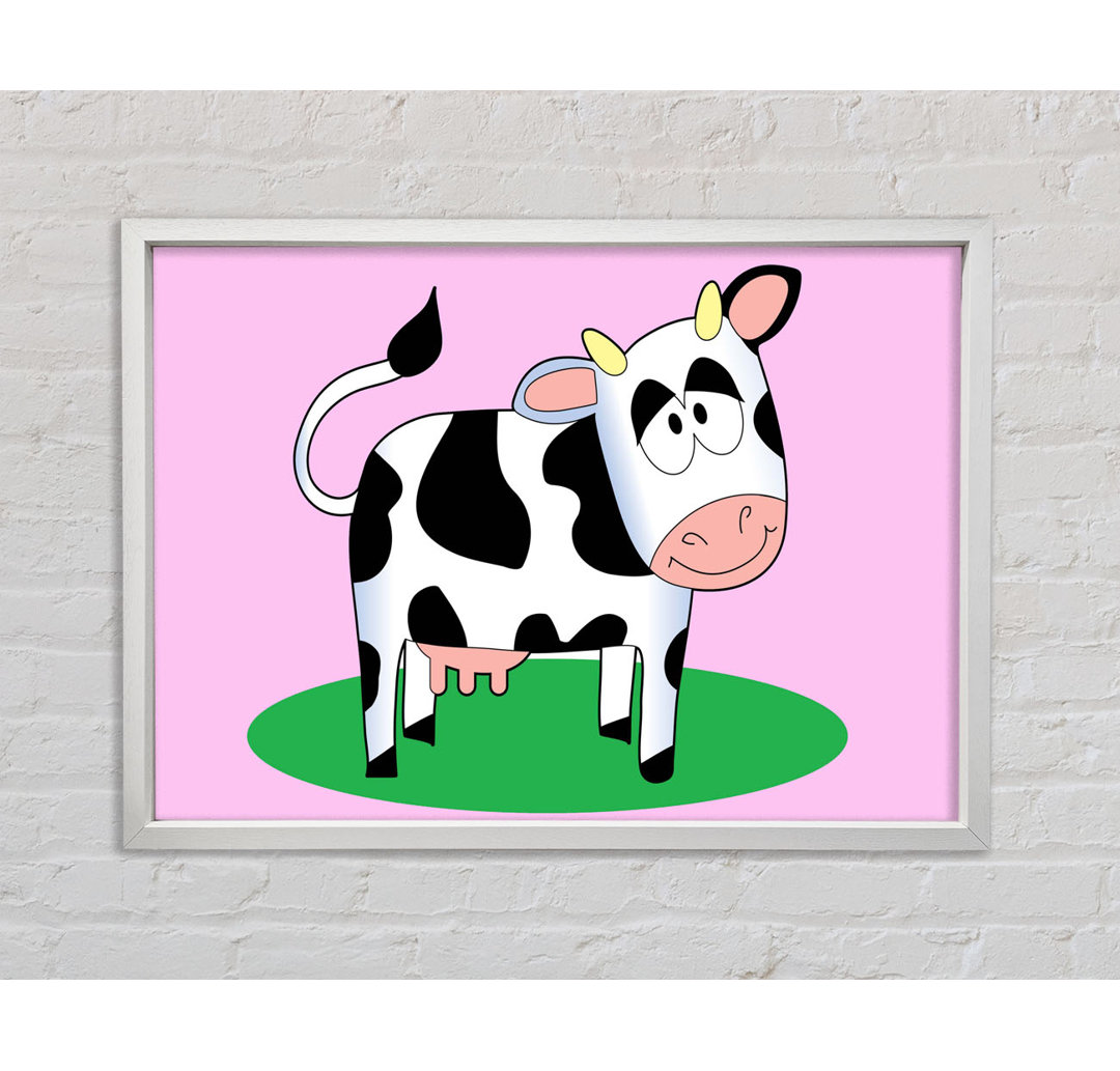 Happy Cow Baby - Einzelner Bilderrahmen Kunstdrucke auf Leinwand