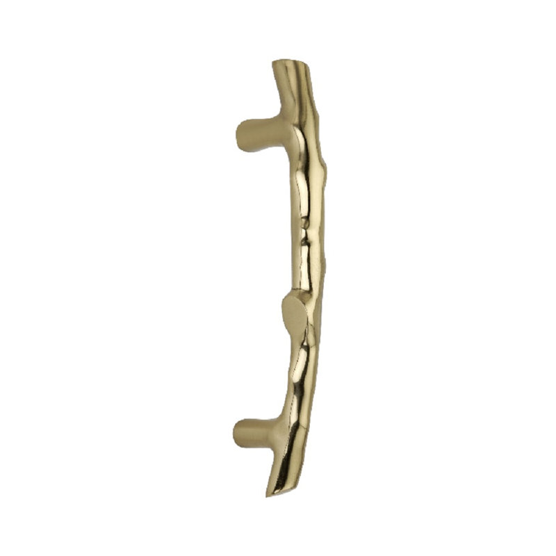 Bamboo Pull Handle, Polished Brass, 20cm L x 2cm W x 5cm D