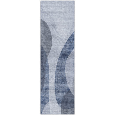Premium Machine Washable Arnette Blue Rug