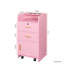 Armoire de beauté spacieuse rose avec 2 tiroirs et 1 support de salon intérieur polyvalent