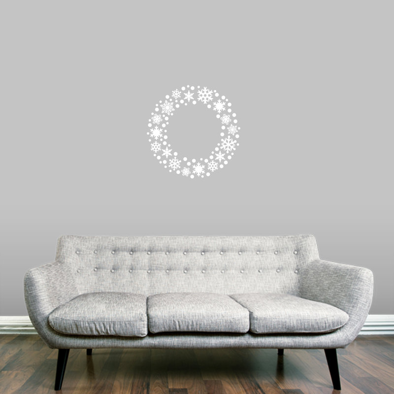 Décalcomanie murale couronne flocon de neige, Blanc