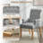 Tufted Upholstered High Back Dining Armchair, Linen-1544929032