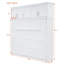 Grand lit escamotable mural avec armoires supérieures, blanc - Lit de rangement mural peu encombrant-1260291052-1260291053