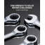 Combination Wrench Set, 30-Piece Ratcheting Wrench Set with Organizer Rack, Cr-V Steel Wrench Set SAE 1/4" to 1", Metric 8 mm to 24 mm, Ideal for General Household, Garage, Workshop, Emergency