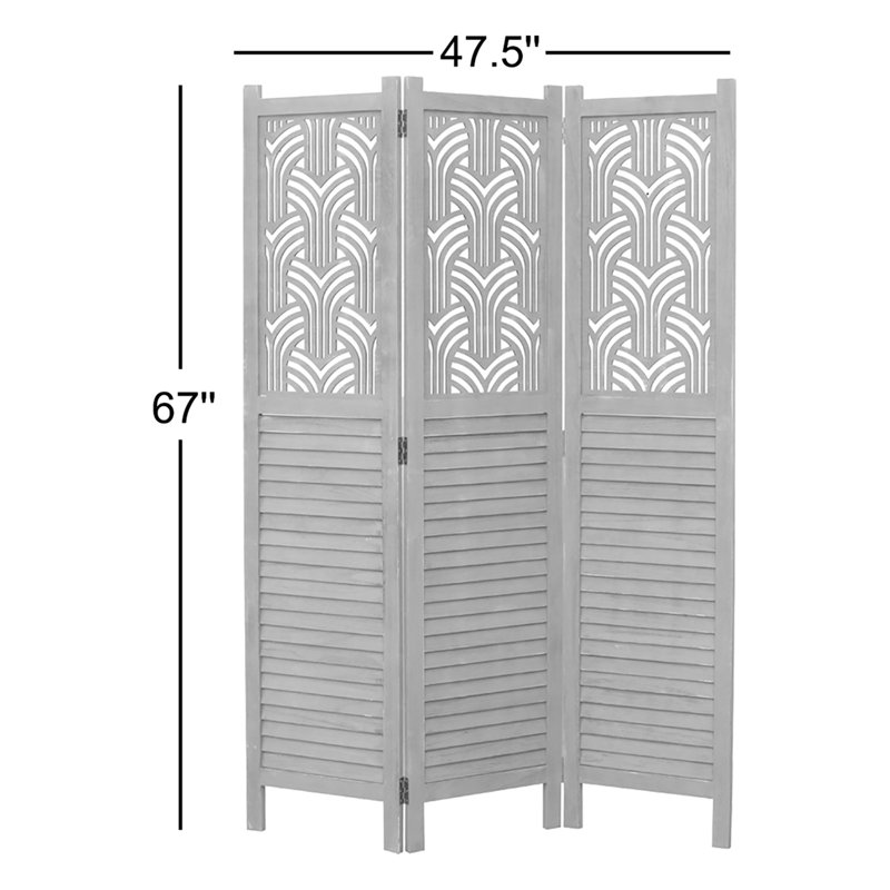 Epping 47.5'' W x 67'' H 3 - Panel Solid Wood Folding Room Divider, Natural