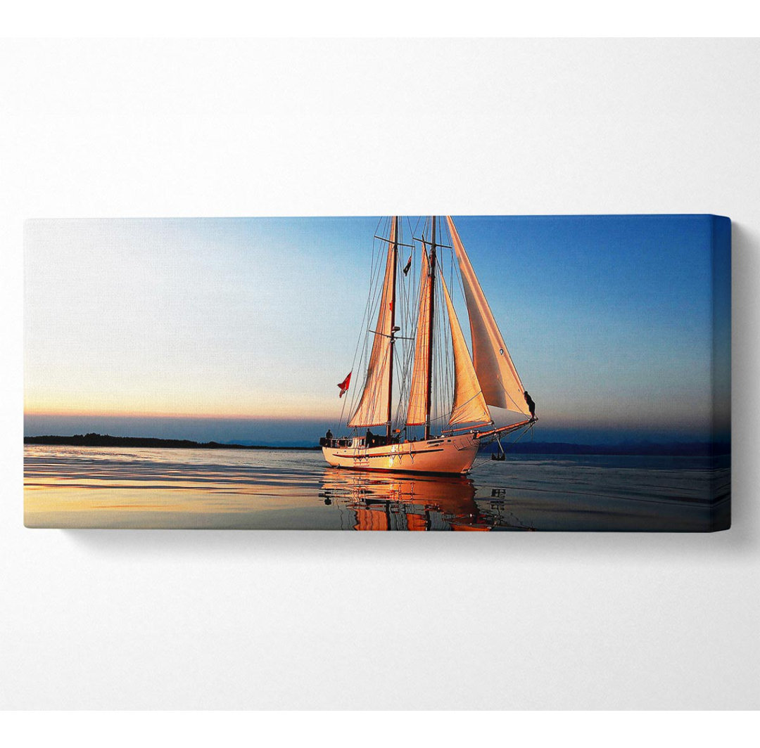 Refections Of The Sail Boat - Panorama-Leinwand Kunstdrucke