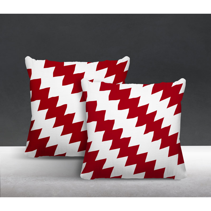 Coussin décoratif intérieur / extérieur, L 19 po x H 19 po, Rouge