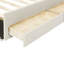 Lit plateforme simple tapissier avec lit gigogne et 3 tiroirs, lin beige 3 tiroirs