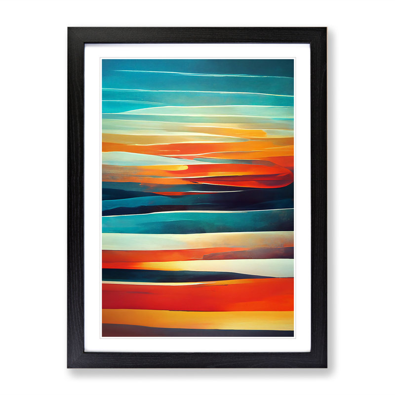 Abstract Sunset No.2 - Framed Print, Black Framed, 64cm H x 46cm W x 2cm D
