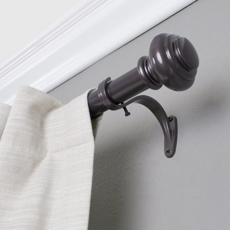 MacLaine Metal Adjustable  Single Curtain Rod, 18"-36", Warm Bronze