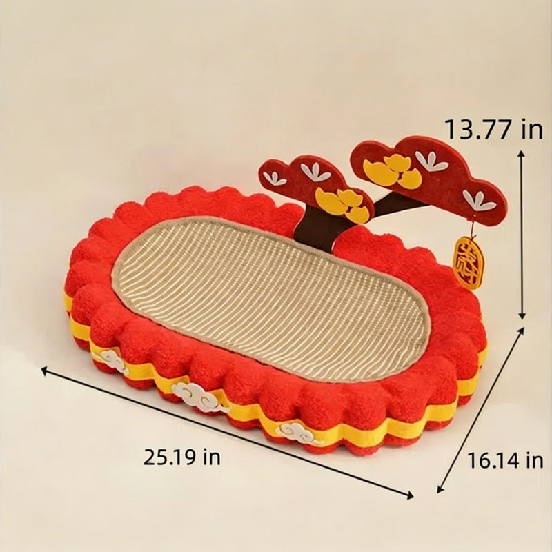 Ensemble de grattoir et de lit pour chat, grand bloc-notes en carton ovale avec salon intégré, bol pour chat durable sans perte de poids, aire de jeu et de repos multifonctionnelle pour chats d'intérieur