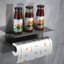 Porte-serviettes en papier pour la cuisine et la salle de bain, support de distributeur de serviettes à papier fixé au mur ou sous l'armoire sans installation de perçage, rangement en acier inoxydable