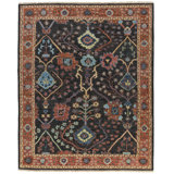 Rock My Classics Wool Oriental Area Rug in Black/Brown/Blue