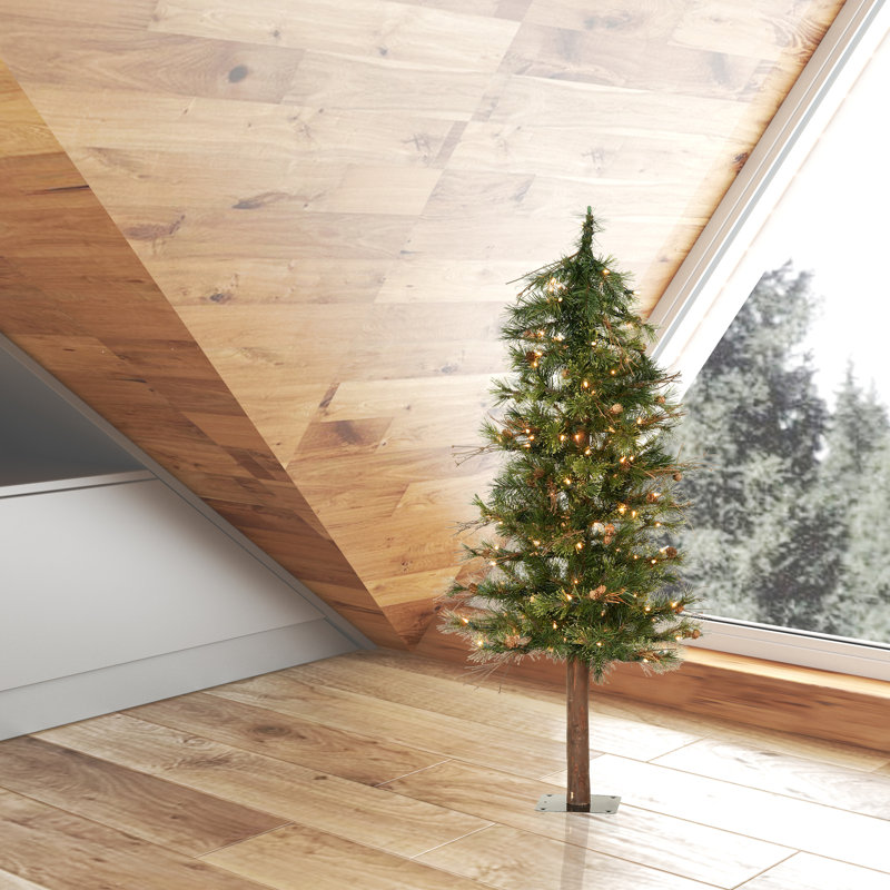 Mixed Country Pine Lighted Pine Christmas Tree, 3'
