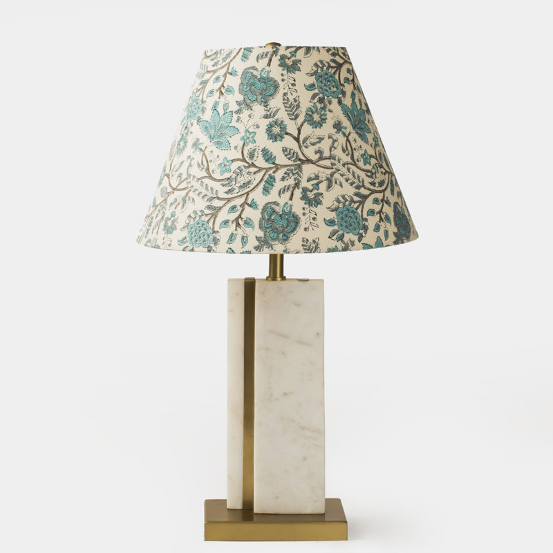 Mela Artisans Sculpta Marble Lamp Stand, White