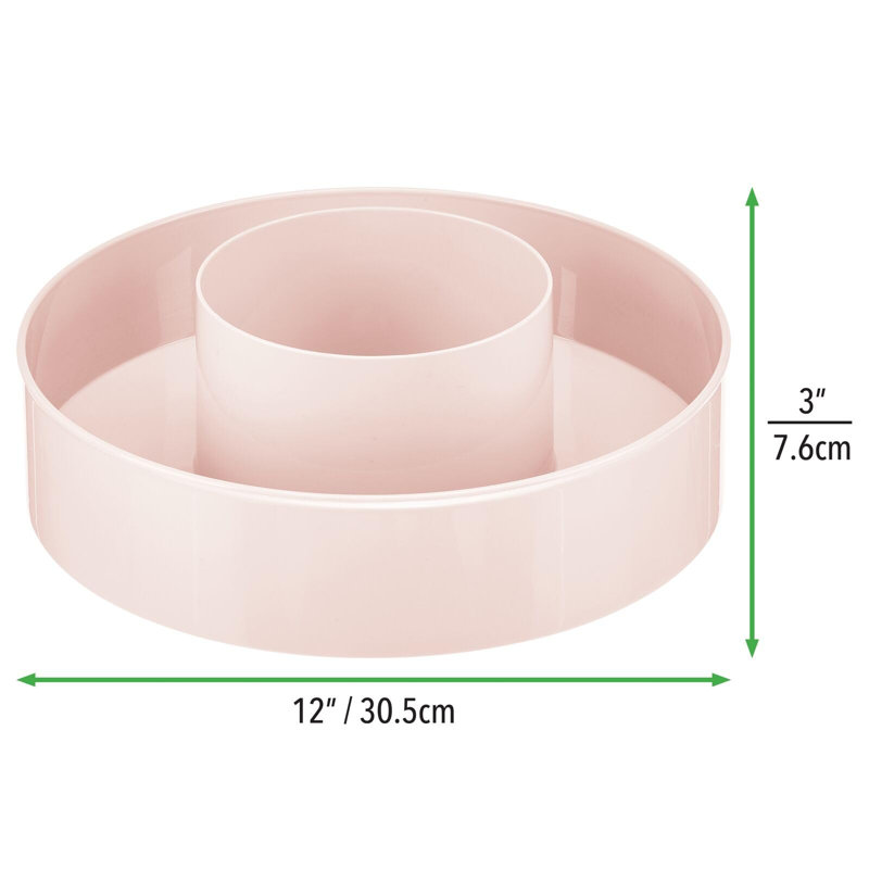 Organisateur de maquillage rotatif, 1 plateau (rose clair)