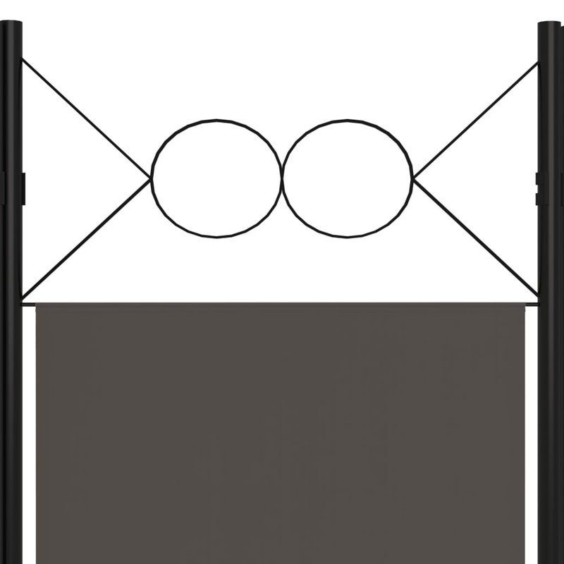 Tati 457.2cm H Folding Room Divider, 5, Anthracite