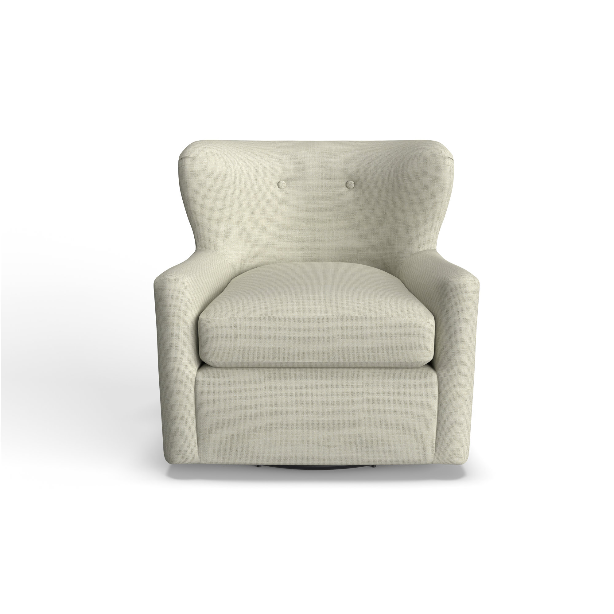 Bendigo Upholstered Swivel Barrel Chair, Cream Performance Weave