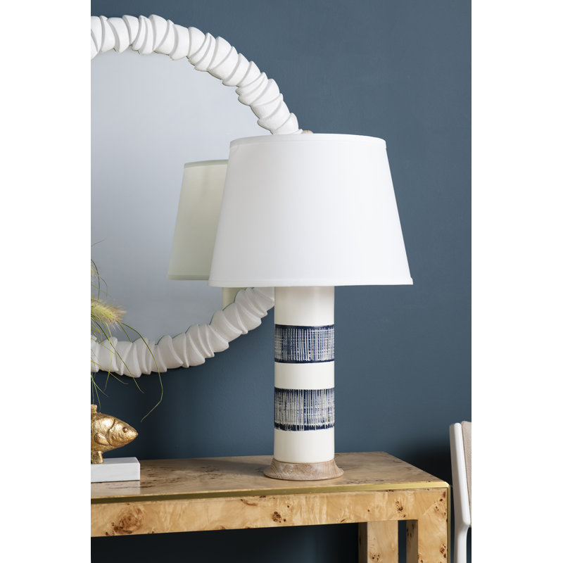 Elena Table Lamp, Blue/White