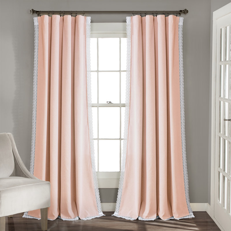 Paire de rideaux semi-transparents Rosalie, Rougir, L 54 po x L 108 po